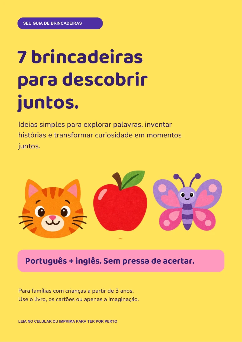 Capa do guia digital 7 brincadeiras para descobrir juntos